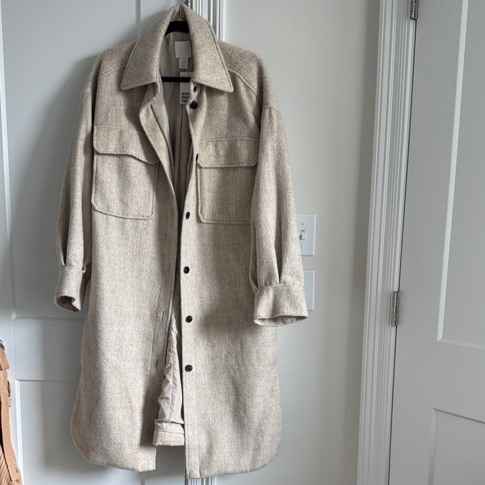 H&M Cream Wool Coat - Picture 2 of 12